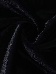 Tween Girls Christmas Velvet Dress, Square Neck Contrast Puff Sleeve, Bow Decor Princess Halloween Birthday Holiday Party Gown Dresses 8-12Y - Black - View 8