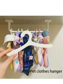 10 Plastic Pet Hangers, Used For Pet Clothing Storage Rack, Small Dog And Cat Clothing Hanger, Suitable For Hanging Small Clothes, Suitable For Storing Cat And Dog Clothing - Beige - View 12