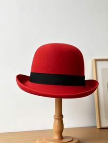1PC Men's Classic Bowler Hat Felt Textured Christmas Formal Dress Hat - Top Hat - View 3
