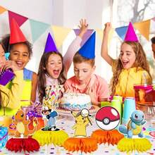 1pc/8pcs Cartoon Anime Honeycomb Desktop Decoration, Decorated With Classic Cartoon Anime Character Patterns (Balloons Not Included). Exquisite Table Centerpiece Is An Ideal Choice For Fan Gatherings, Theme Parties, Suitable For Photography Props And Fan Collectibles. An Elegant Gift For Fans And Anime Lovers - View 5