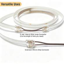 19pcs 2-Pin 8mm LED Strip Connectors, PCB To Wire Quick Wiring Terminals, Transparent Snap Connectors, Compatible With 5V/12V/24V COB/SMD LED Strips, Solderless Home Lighting DIY Accessories - 19Pcs-yOA2P-8mm - View 4