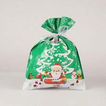 Set 10 Tas Hadiah Natal, Tas Permen Malam Natal dengan Tali Serut, Tas Dekorasi Natal, Tas Kado - Beraneka warna - View 6