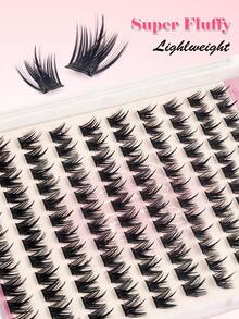10-Row Reusable Glue-Free Eyelashes - Waterproof Self-Adhesive Design, D-Curl Pointed Cluster Lashes (10-16mm), Ideal Gift For Women And Girls. No Extra Eyelash Glue Needed! Built-In Pre-Coated Adhesive Strip, Just Gently Press To Complete Application In Seconds. - D - View 5