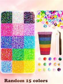 60,000pcs 60-Color Resin Jelly Rhinestone Set, 3mm Flat Back Multi-Color Diamond Flat Back Gemstones, Complete DIY Rhinestone Decoration Set With Pickup Tool, Suitable For Nail Art, Tumblers, Water Bottles, Phone Cases, High Heels, Hats, Handmade Crafts - Multicolor - View 11