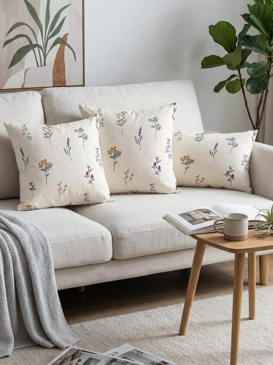 1pc/2pcs Printed Pillowcase (Pillow Insert Not Included), Zipper Closure, Easy Care, Soft Breathable Skin-Friendly, Suitable For All Seasons, Sofa And Room Decorative Cushion, Back To School