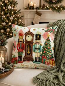 Christmas Table Runner, Pillowcase, Placemat, Nutcracker Ballerina Christmas Tree Clock Diamond Plaid Table Runner, Holiday Home Decor Table Runner Cushion - Multicolor - View 7