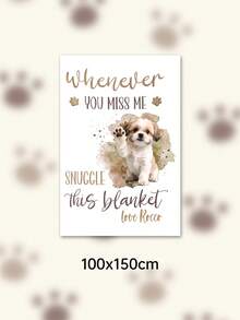 Custom Pet Photo Blanket, Personalized Dog Photo & Text Fleece Blanket, Custom Soft Flannel Memorial Gift Blanket, Home Sofa Decor - Multicolor - View 10