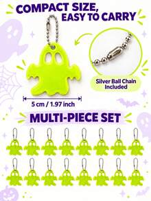30/20/10/5pcs Double-Sided Reflective Keychains, Fun Night Fashion Accessories, Halloween Gifts And Party Decorations, Small Gifts, Bag Charms, Decorative Key Rings - Multicolor - View 8