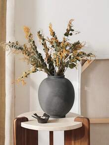 Large White Vase - 5.7 Inch Rustic Style Vase, Suitable For Home Decor, Minimalist Tall Vase, Can Be Used For Living Room, Dining Table, Bathroom, Holiday And Wedding (Black) - A - View 2