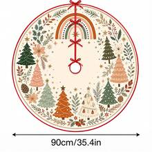 1件裝聖誕樹彩虹圖案樹裙，優雅配色節日裝飾，5種尺寸，中性節日禮物，適用於居家與派對聖誕裝飾 - 彩虹聖誕樹 - 查看 14