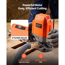 Router, 1200 W, Variable Speed, Router Machine, Edge Router With Plunge Base, Dust Extraction & Parallel Guide, For Wood & Edge Processing, DIY Projects, Corded - With Diving Base - View 2