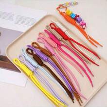 10/20/50/100/200 Pcs Random Color Nylon Rope DIY Handmade Weaving Set, Used For Phone Charms, Bag Pendants, Keychains, Jewelry Accessories, Craft Making - Solid Color Nylon Rope - View 2
