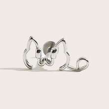 1pc Cute Minimalist Stainless Steel Stud Earrings Suitable For Women's Daily Wear - Cat - View 8