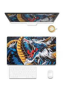 Chinese Dragon Pattern Large Desk Mouse Pad, Non‑Slip Rubber Base Keyboard Mat For Gaming Office - View 1