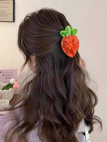 3pcs Casual PVC Creative Vegetable Hair Clips Cute Tomato Carrot Shark Claw Hair Accessories For Women - Multicolor - View 2