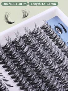 D-Curl Lash Clusters, Single Fluffy Lashes, 12 Rows Mixed Length 10-16mm Lash Extensions, Soft Natural Voluminous False Lashes, DIY Lash Extension At Home, Lash Clusters, Single Lashes - D - View 9