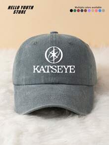 1pc "KATSEYE" Slogan Printed Round Pattern Baseball Cap, Lightweight Comfortable All-Season Multi-Functional Outdoor Sports Hat, Vintage Washed Cap - Suitable For Daily Wear And Street Style Decoration - A - View 10