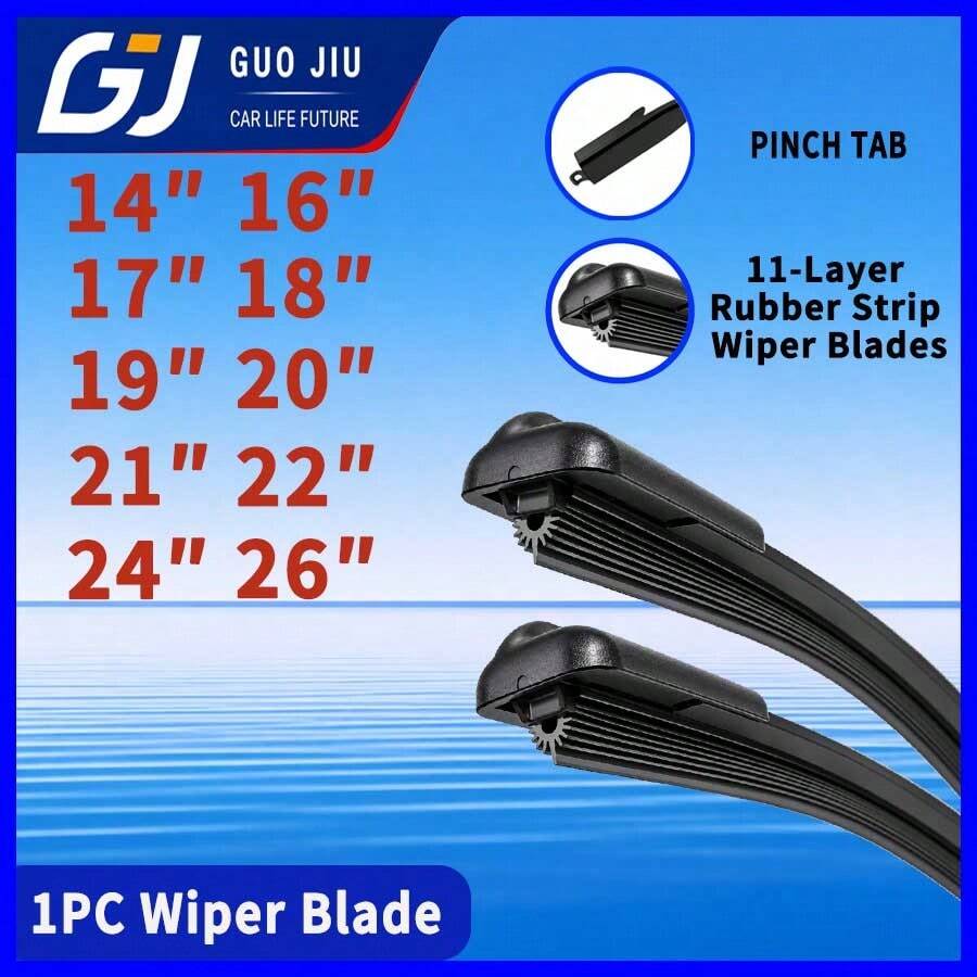 1pc 11-Layer Rubber Soft Bone Wiper Blade, 14-26 Inch Multiple Sizes Available, Car Windshield Wiper, Soft Bone Wiper, Front Windshield Wiper, Fits Multiple Car Models