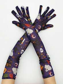 1 Pair Long Lace Gloves European & American Style Party Costume Accessory Halloween Sleeve Gloves - A - View 8