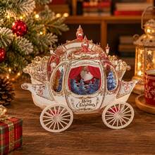 1pc 3D Christmas Pop-Up Greeting Card, Creative Holiday Paper Card, Elegant Carriage Design, Christmas Celebration Holiday Decoration Card, Surprise Message Card - Multicolor - View 8