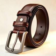 Men's Alloy Buckle Belt - Fashionable, Sporty And Durable Accessory, Suitable For Business And Casual Occasions, Fits Jeans, Casual Pants And Other Daily Pant Styles - Brown - View 6