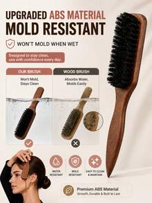 1pc Men's Beard Brush - Can Be Used For Beard Grooming, Combing, Face Massage, Thick Beard, Facial Hair Cleaning, Suitable For Travel - Beard Brush - View 2