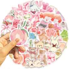 DAFENNI 50 Sheets Of Pink Fun Stickers For Notebooks, Suitcases, Phone Cases, And Thermoses, Non-Repeating Designs - Multicolor - View 5