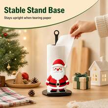 Christmas Themed Vertical Kitchen Paper Towel Holder, Santa Claus/Christmas Tree Style Holiday Home Decor Countertop Paper Towel Storage Rack - Multicolor - View 4