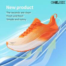 ONEMIX Fashion Sports Casual Running Shoes, Comfortable Shock Absorption, Low-Top Thick Sole, Anti-Slip, Wear-Resistant - Sunny Orange - View 11