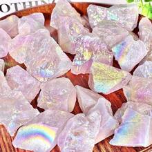 50g/100g/200g Aura Pink Quartz Natural Crystal Raw Stone, Suitable For Mineral Specimens, Diffuser Stones, Jewelry Making, Home Decor, Spiritual Energy, Meditation And Lucky Stones - Multicolor - View 2