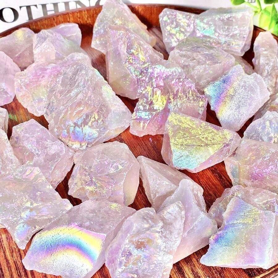 50g/100g/200g Aura Pink Quartz Natural Crystal Raw Stone, Suitable For Mineral Specimens, Diffuser Stones, Jewelry Making, Home Decor, Spiritual Energy, Meditation And Lucky Stones
