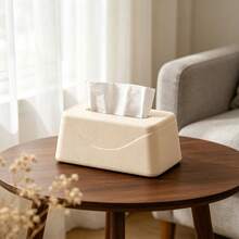Cream Style Minimalist Tissue Box, Nordic Living Room Coffee Table Desktop Storage Box, High Aesthetic Large Opening Moisture-Proof Dust-Proof, Multi-Functional Luxury Home Decor Ornament, New Female Aesthetic Home Essential - View 9