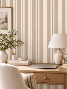 SUPSTICKER Vintage Hand-Painted Contrast Striped Torn Collage Wallpaper, Removable PVC Self-Adhesive Wall Sticker, 15.75*47.24 Inches/15.75*118.11 Inches, Suitable For Home Decor - Striped - View 2