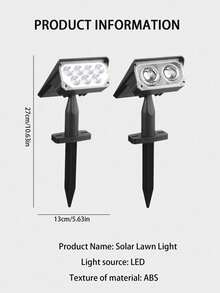 1pc Outdoor Solar Powered Spotlight 7 LED Floodlight Waterproof Design No Manual Charging Automatic Switch Suitable For Yard, Landscape, Fountain, Garden, Stairs, Fence - Spotlight - View 5