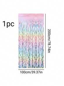 14/8/2/1pc Macaron Pastel Wave Fringe Curtain, Gradient Tinsel Streamer Backdrop, Colorful Party Decoration Background For Birthday, Bridal Shower, Wedding Photo Booth Wall Decor - View 12
