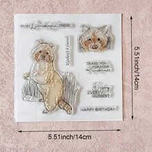 Clear Silicone Stamp, Flower & Animal Plant Pattern For DIY Scrapbooking Card Making Journaling Paper Craft Decor - Floral - View 4