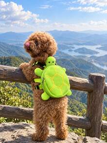 Turtle Shaped Pet Backpack Leash Set, Cute Turtle Design, 2-In-1 Harness And Backpack, Pet Travel Bag, Dog Walking Gear, Outdoor Adventure Companion, Suitable For Small And Medium Dogs Walking, Travel And Training - Multicolor - View 5