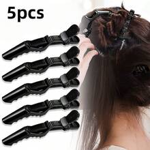 5/10 Black And Pink Hair Clips - Beauty Hair Clips, Crocodile Clips, Zone Positioning Clips, Hair Styling And Coloring Tools, Pink Beak-Shaped Clips - Multicolor - View 1