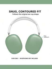Solid Green Headphone Case, PBT Hard Shell Glossy Surface Over-Ear Headphone Cover, Full-Body Protection Anti-Scratch Anti-Drop Easy Install, Earphone Carry Case, Headband & Ear Cups Case, Gift Compatible With Over-Ear / Noise-Canceling Headphones - Green - View 5