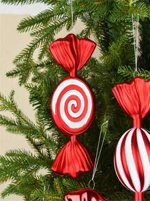 Christmas Colorful Candy Ornaments, 4pcs Set Of Faux Candy Decorations For Christmas Tree - Multicolor - View 6