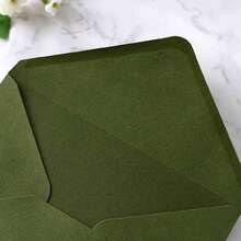 50 Envelopes + 5 Metal Stickers (10pcs/Sheet) (16*11CM) Approx. 4.5g/Pc Hot Selling Vintage Olive Green European Style Colorful Envelopes Wedding Party Invitation Cards Self-Adhesive Envelope Set - View 6