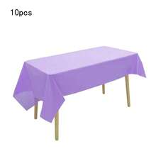5pcs 137x183cm Disposable Solid Color Tablecloths, Multi-Color PE Material Rectangular Tablecloths, Suitable For Weddings, Parties, Birthday Gatherings, Bridal Showers, Graduation Ceremonies, Baptisms, Banquets, Christmas Parties, Home Decor And Other Occasions. - Multicolor - View 13