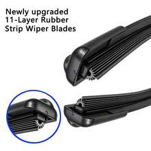 1pc 11-Layer Rubber Soft Bone Wiper Blade, 14-26 Inch Multiple Sizes Available, Car Windshield Wiper, Soft Bone Wiper, Front Windshield Wiper, Fits Multiple Car Models - Black - View 5