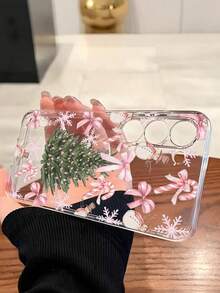 1 قطعة بطانية هاتف ناعم بتصميم رجل الثلج وشجرة عيد الميلاد والفيونكة متوافق مع آيفون 11/12/13/14/15/16/16Pro/16ProMax/17/17pro/17ProMax/18pro 18ProMax - متعدد الألوان - مشاهدة 4