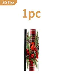 1/2 Buah Penutup Gagang Kulkas Natal, Motif Cardinal, Berry, Kotak-kotak Hitam & Merah, Dengan Perekat Velcro, Cocok Untuk Kulkas, Oven, Microwave, Mesin Pencuci Piring, Dekorasi Dapur Liburan Natal - View 9