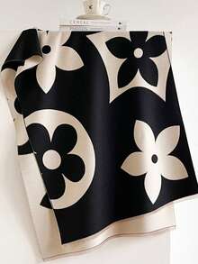 1pc Geometric Floral Scarf Shawl Blanket Neck Scarf, Soft & Lightweight, Fashionable Casual, Suitable For Daily Office, Wedding Evening Dress, Great Gift - Multicolor - View 3