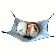 1pc Guinea Pig Hammock, All-Season Breathable Ice Silk & Crystal Velvet Double-Sided Pet Hammock, Suitable For Guinea Pigs, Rats, Hamsters And Ferrets - one-size - View 6
