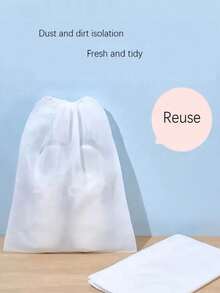 Portable Shoe Bag, Dust-Proof Shoe Cover, Non-Woven Fabric Dust-Proof Drawstring Storage Bag, Anti-Yellowing Dry Bag Travel Storage Bag - View 10