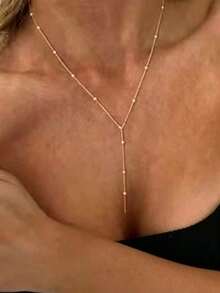 1pc Personalized Minimalist Round Bead Women's Necklace Geometric Necklace - WY-528 Double Layer Necklace - View 6