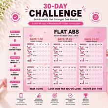 6-Piece 30-Day Fitness Challenge Set - Includes 6 Tri-Fold Workout Charts With Daily Progress Tracker, Covering Flat Abs, Slim Body, Toned Arms, Perky Butt, Lower Body And Full Body Challenges, Home Workout Guide, Habit Tracker, Progressive Training Plan - 6-piece 30-day Fitness Challenge Set - View 4